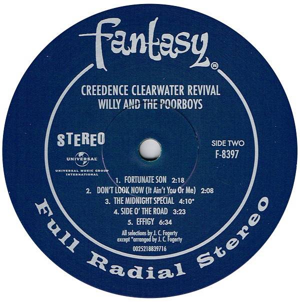 Creedence Clearwater Revival Willy And The Poor Boys [lp label b uk]